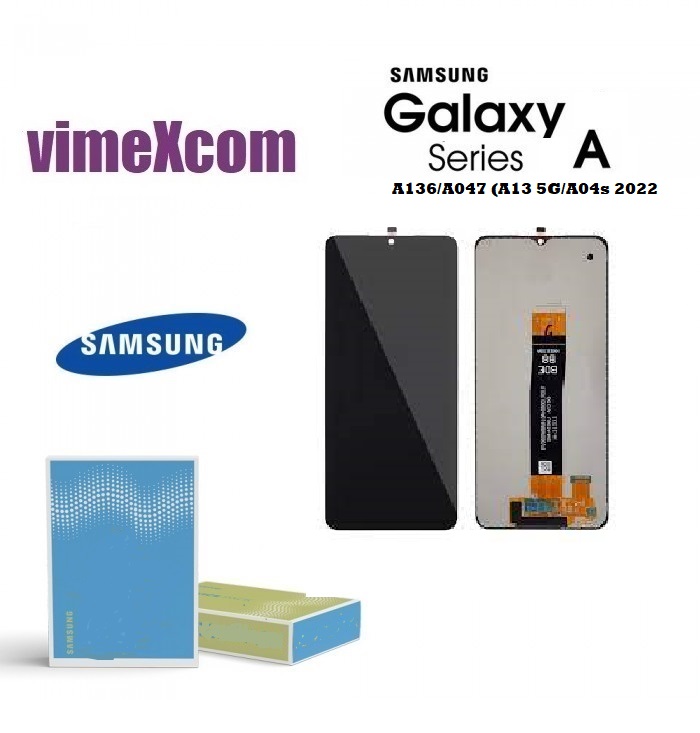 SAMSUNG LCD SM-A136/A047 (A13 5G/A04s 2022) GH82-29077A/29078A  WITHOUT FRAME BLACK (SKU 1064)