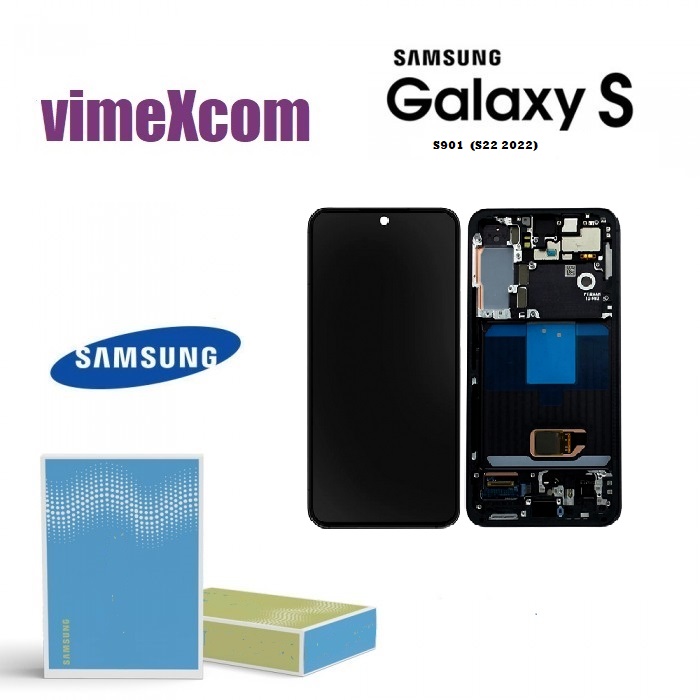 LCD SAMSUNG GH82-27520A/27521A SM S901  (S22 2022) With frame black (SKU 1075)